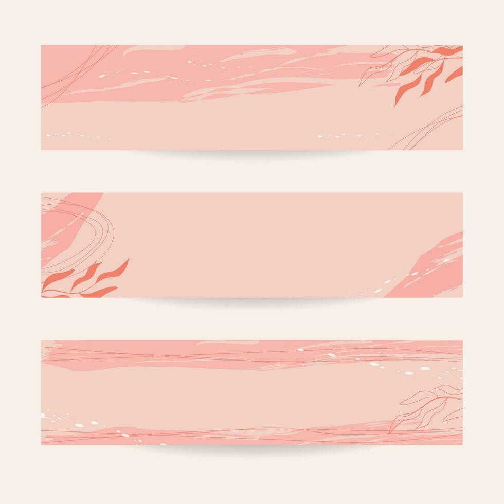 Peach fluff. Soft neutral banners. Fashionable color of 2024. Posts on social networks, advertising, posters. vector