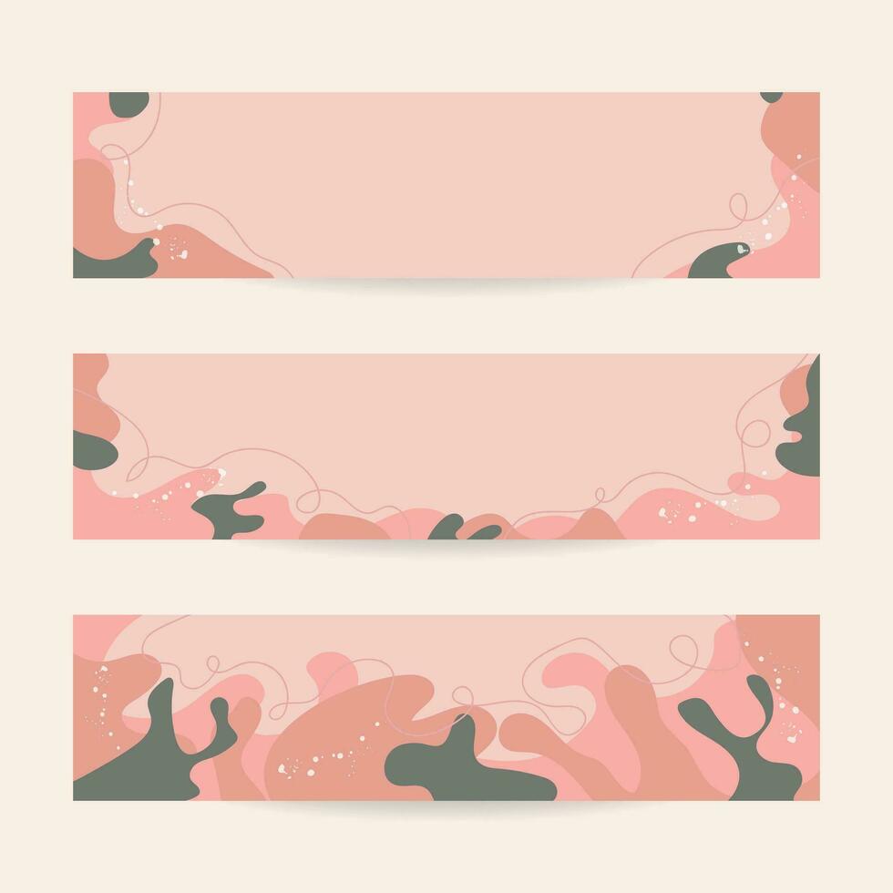 Peach fluff. Soft Neutral Abstract Banners Trendy Color of the Year 2024. Posts on social networks, stories. vector