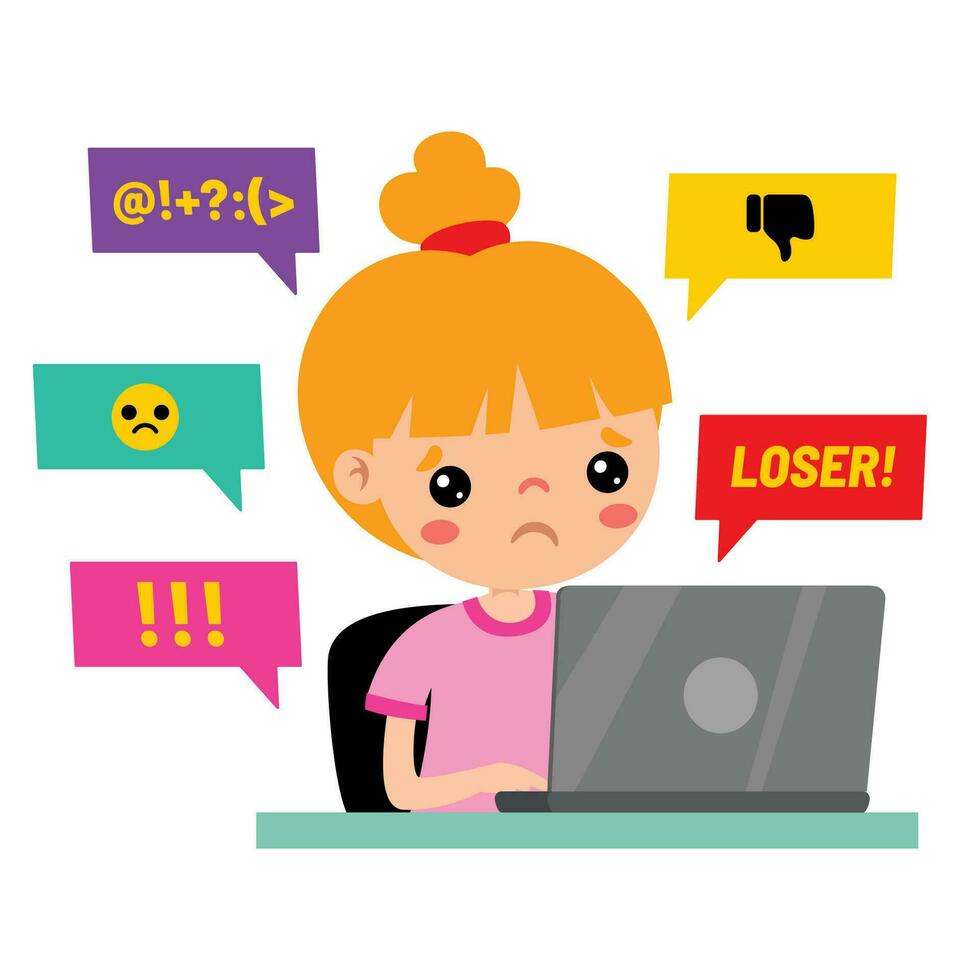Cartoon Drawing Of Cyber Bullying vector