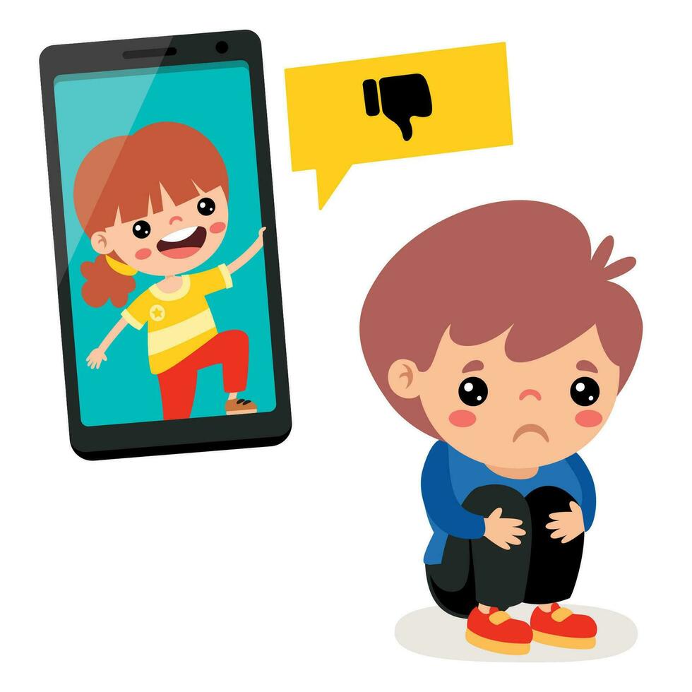 Cartoon Drawing Of Cyber Bullying vector