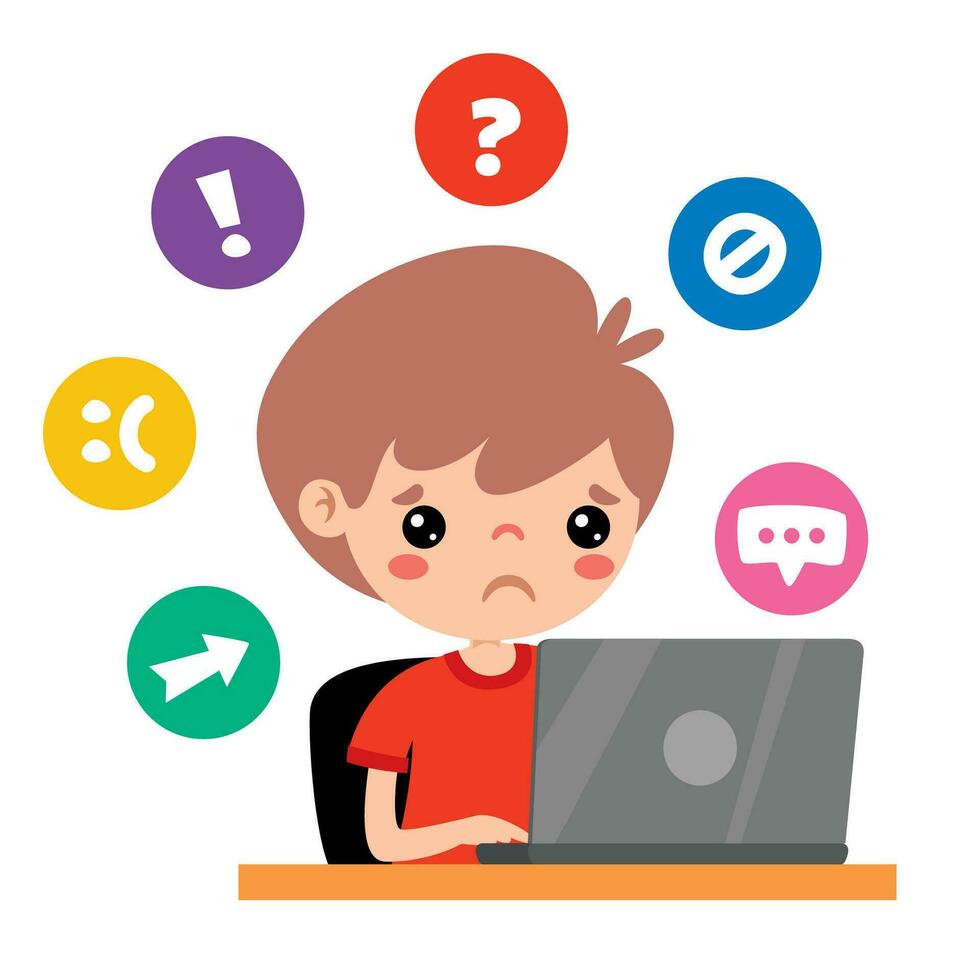 Cartoon Drawing Of Cyber Bullying vector