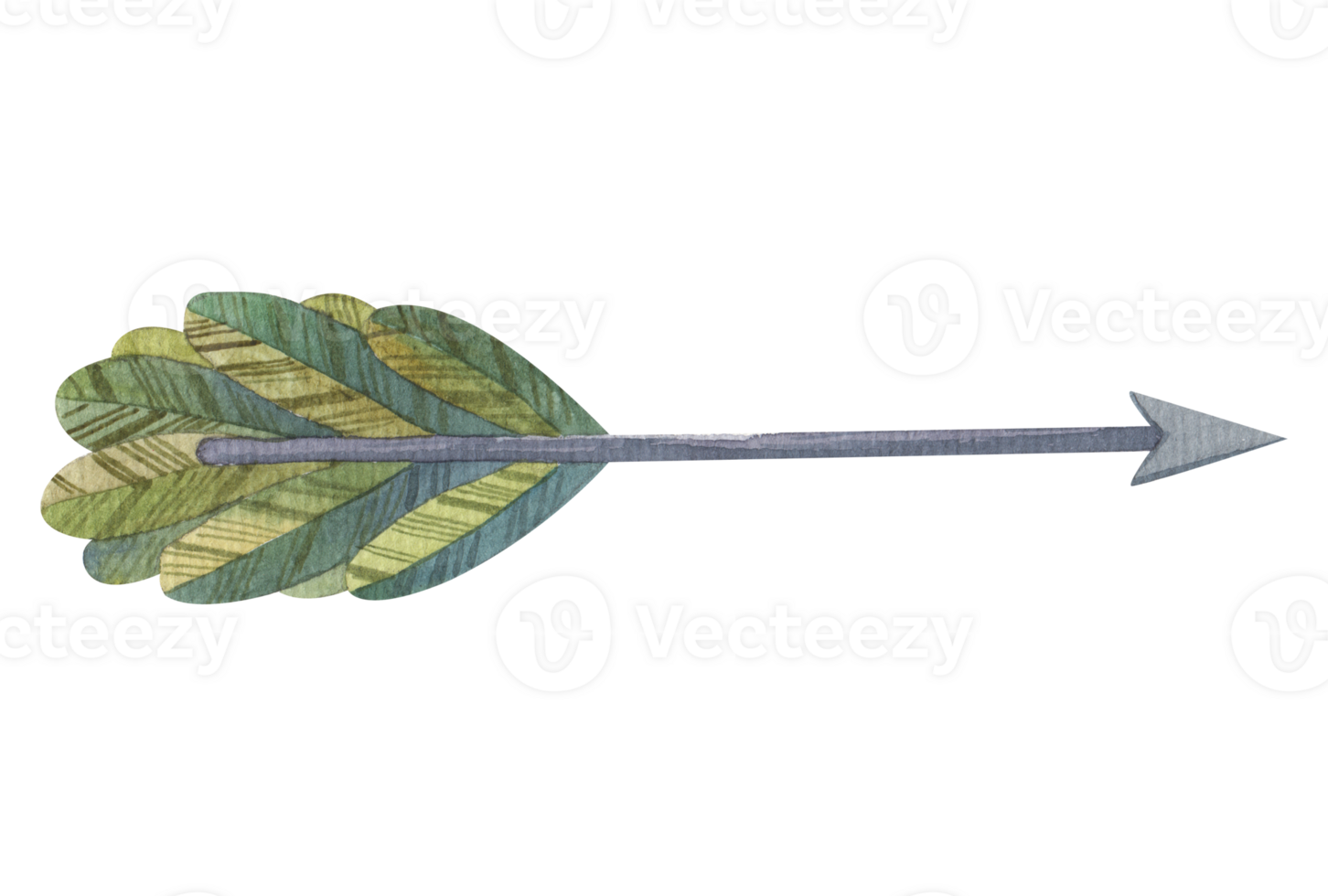 hand painted watercolor boho arrows. Botanical arrangement. and feather png
