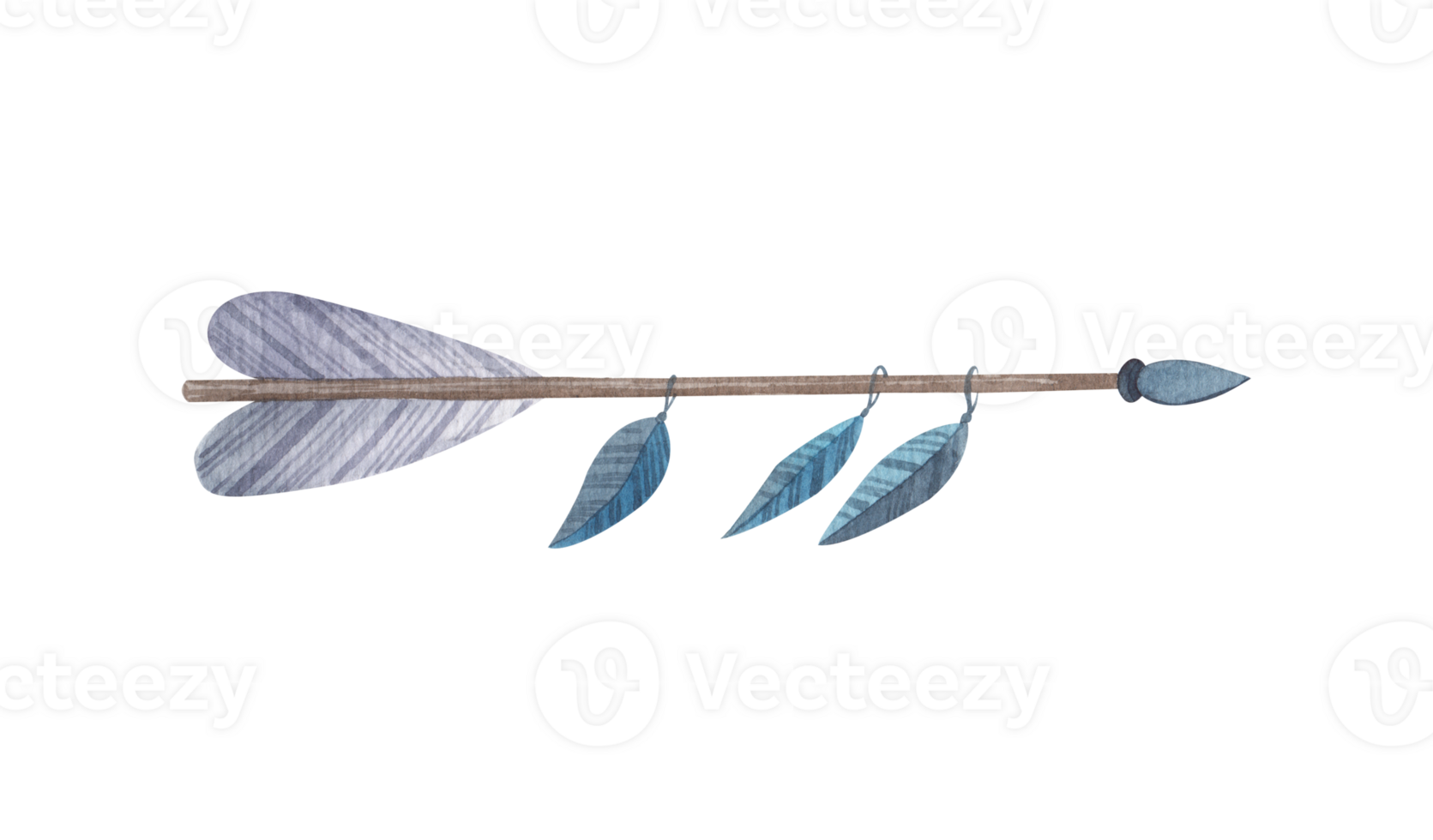 hand painted watercolor boho arrows. Botanical arrangement. and feather png