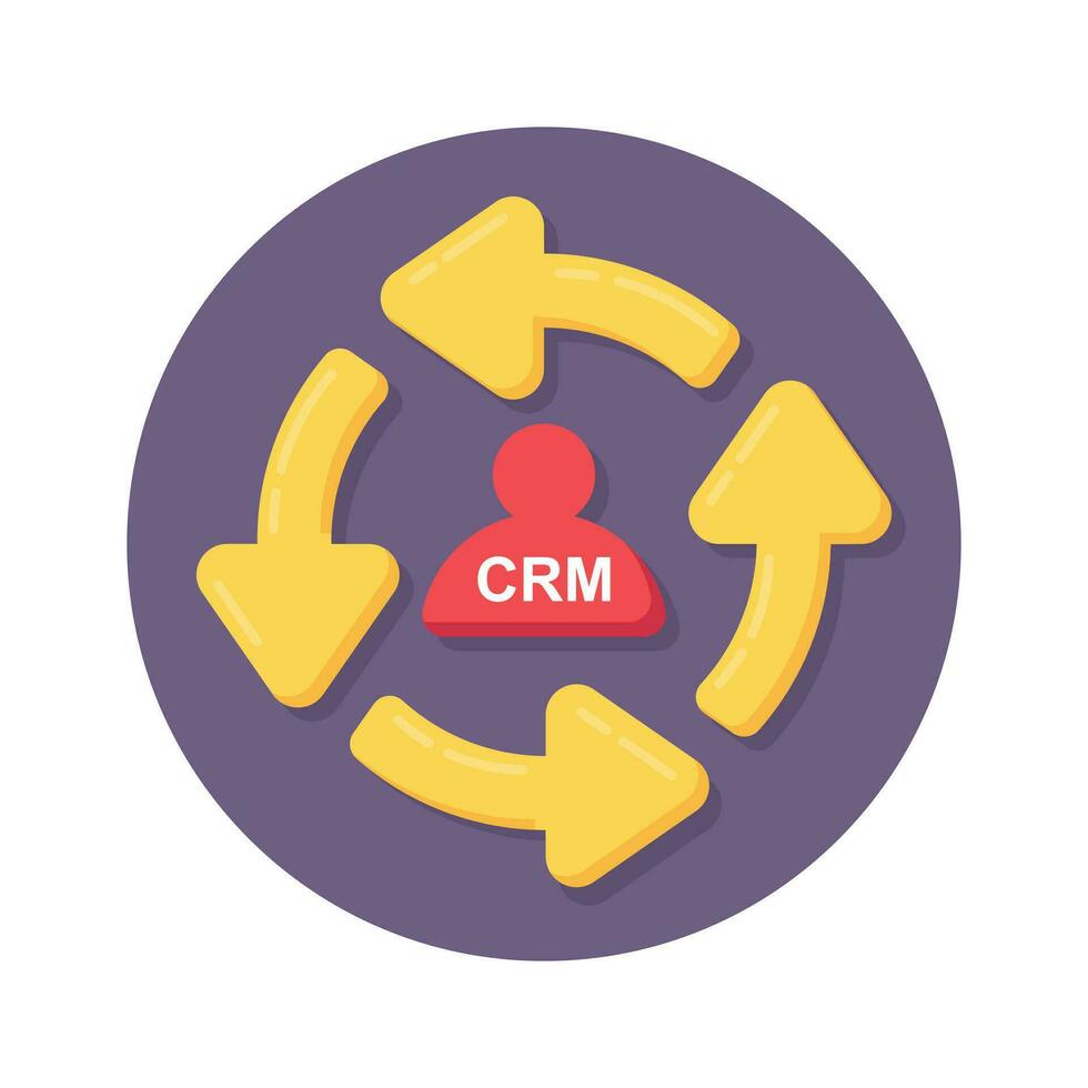 Customer relationship management flat vector design isolated on white background