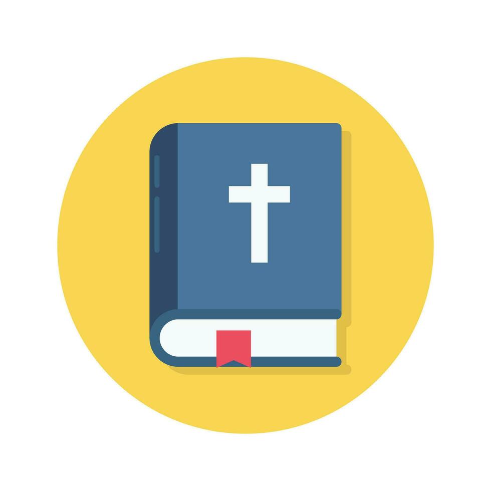 Plus sign on a book depicting concept flat icon of holy book, religious book vector design