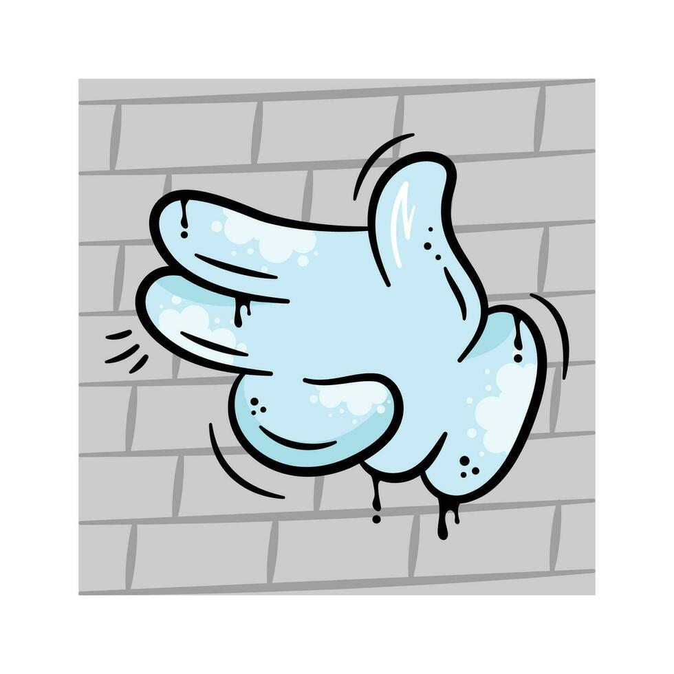 Finger gun gesture vector graffiti art illustration, hand like a pistol, mafia symbol