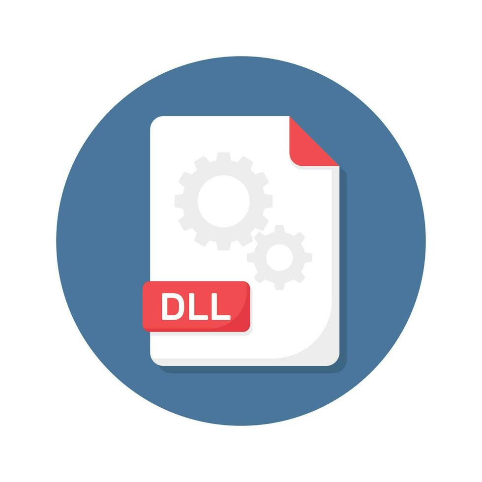 Take a look at this creatively designed dll file extension vector design in flat style