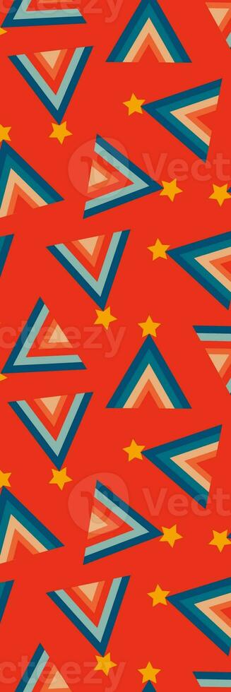 Christmas bookmark with geometrical pattern with Christmas trees photo