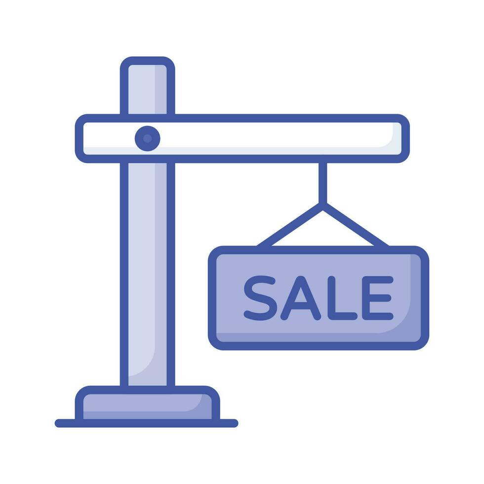 Check this admirable icon of sale signboard hanging on the pole, Vector illustration