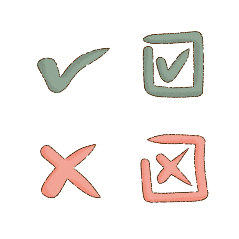pastel symbol right and wrong png
