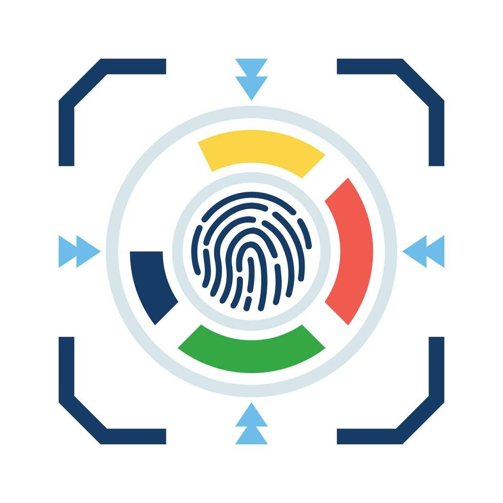 Have a look this carefully crafted icon of biometric access in trendy flat style vector