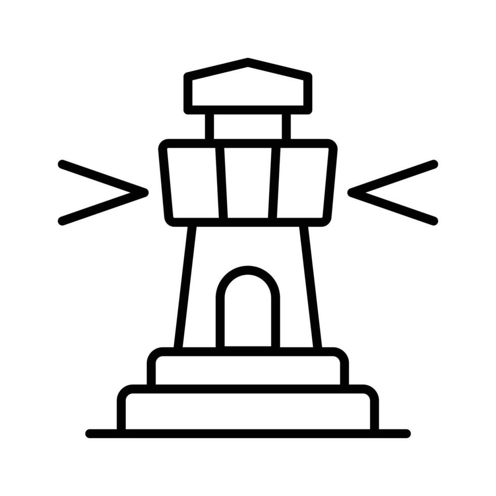 A tower containing a beacon light to warn or guide ships at sea, well designed icon of lighthouse vector