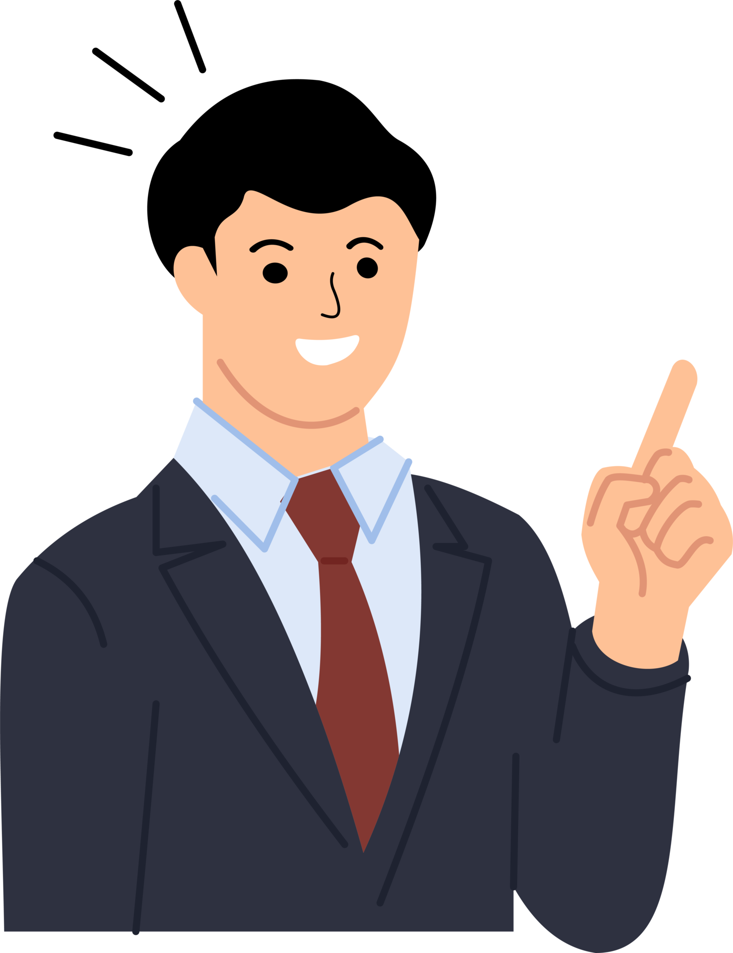 illustration of a young businessman showing pointing finger 35862880 PNG