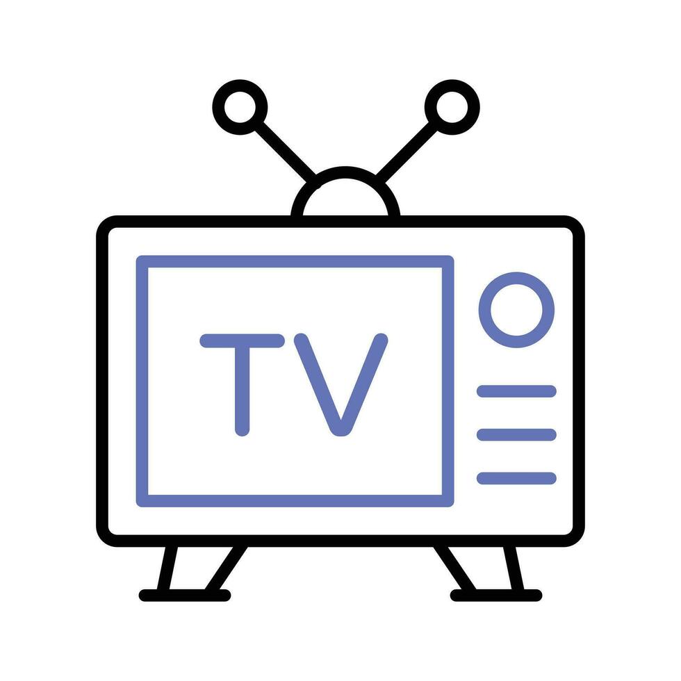 moderno vector de televisión, Clásico televisión icono en editable estilo