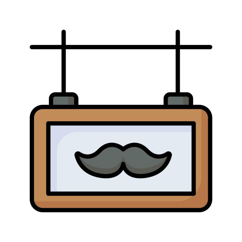 de madera tablero teniendo bigotes denotando concepto icono de salón junta, Barbero tienda letrero vector diseño