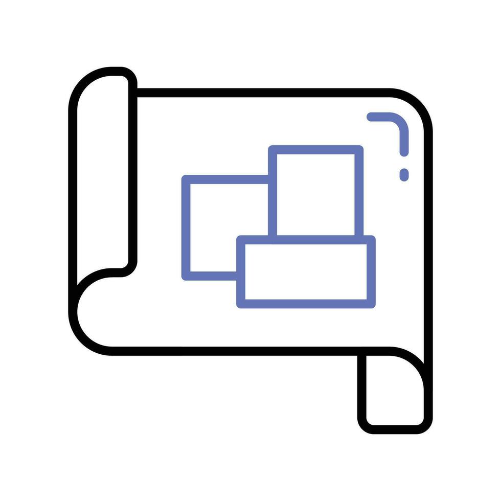 Look at this amazing icon of architectural plan, trendy icon of house blueprint vector