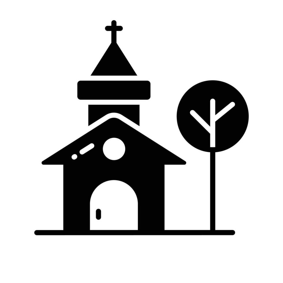 A christianity house vector flat style, church icon trendy design