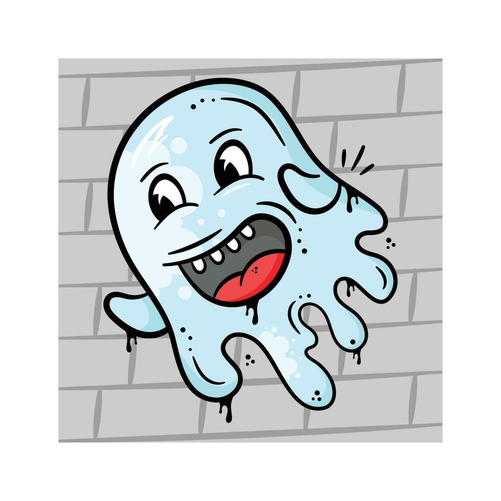 Have a look at this beautifully designed ghost vector, ghost in happy mood, expressions, emoji sticker vector