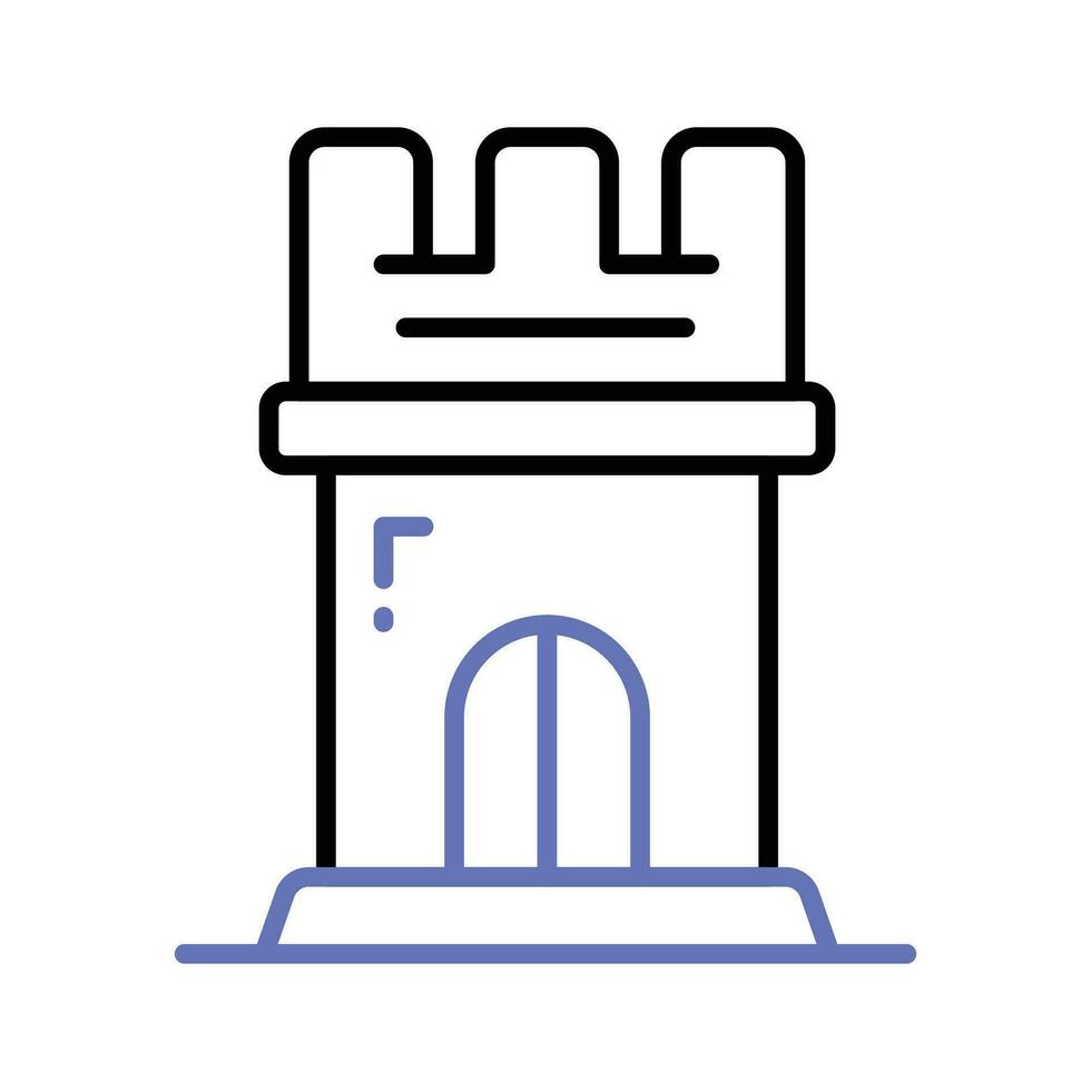 Icon of castle tower in trendy style, ready to use vector