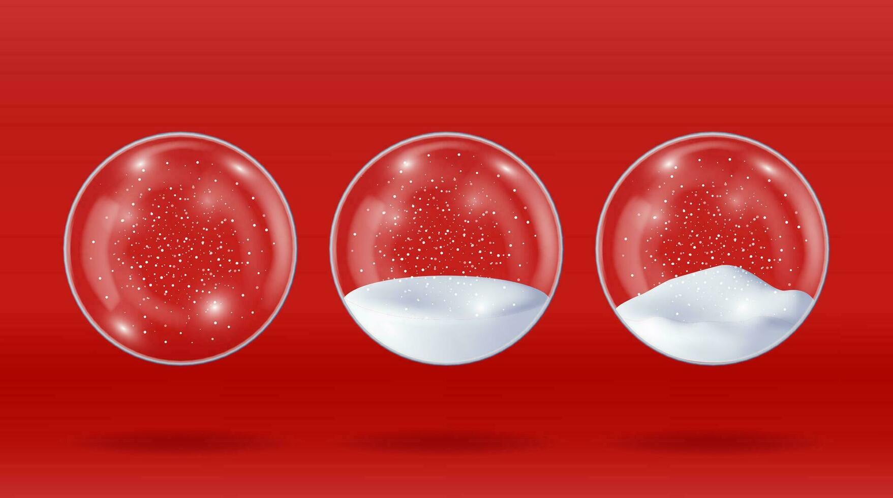 3D Glass Christmas Snow Ball Isolated. Render Empty Snow Spere Orb. Happy New Year Decoration. Merry Christmas Holiday. New Year Xmas Celebration. Realistic Vector Illustration