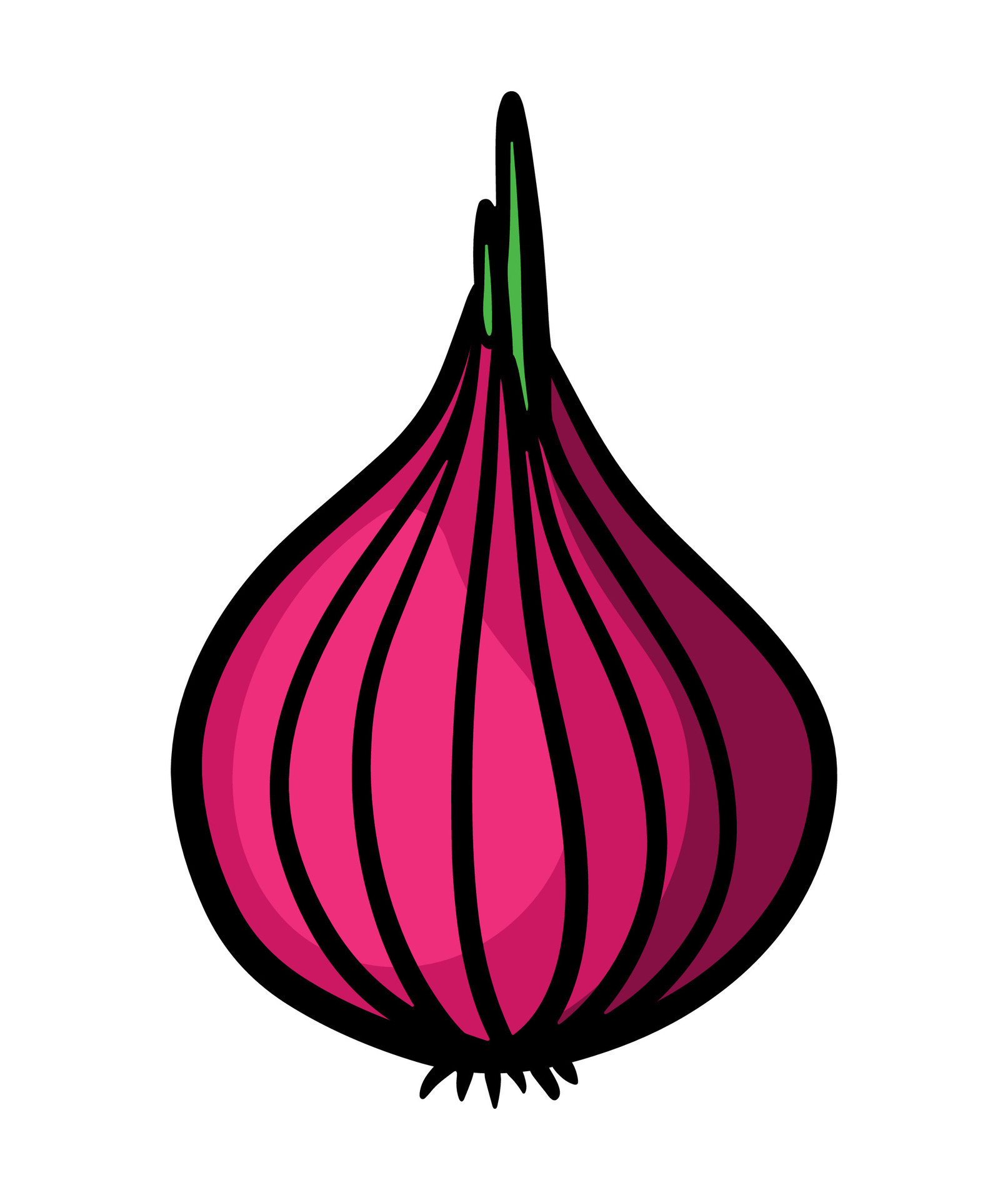Shallot Red Onion in Drawing Icon Logo Vector Animated Cartoon