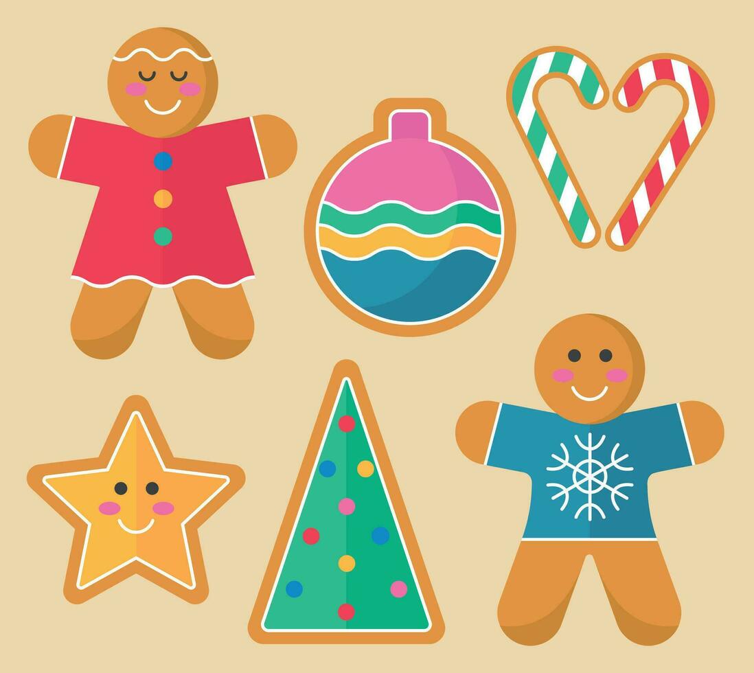 Ginger bread set vector illustration