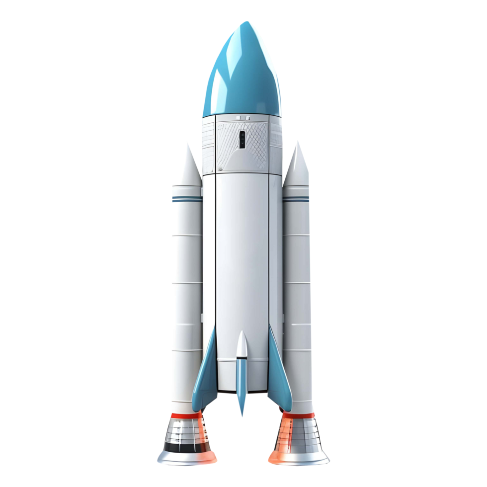 AI generated 3D Rendering of a Space Rocket on Transparent Background - Ai Generated png