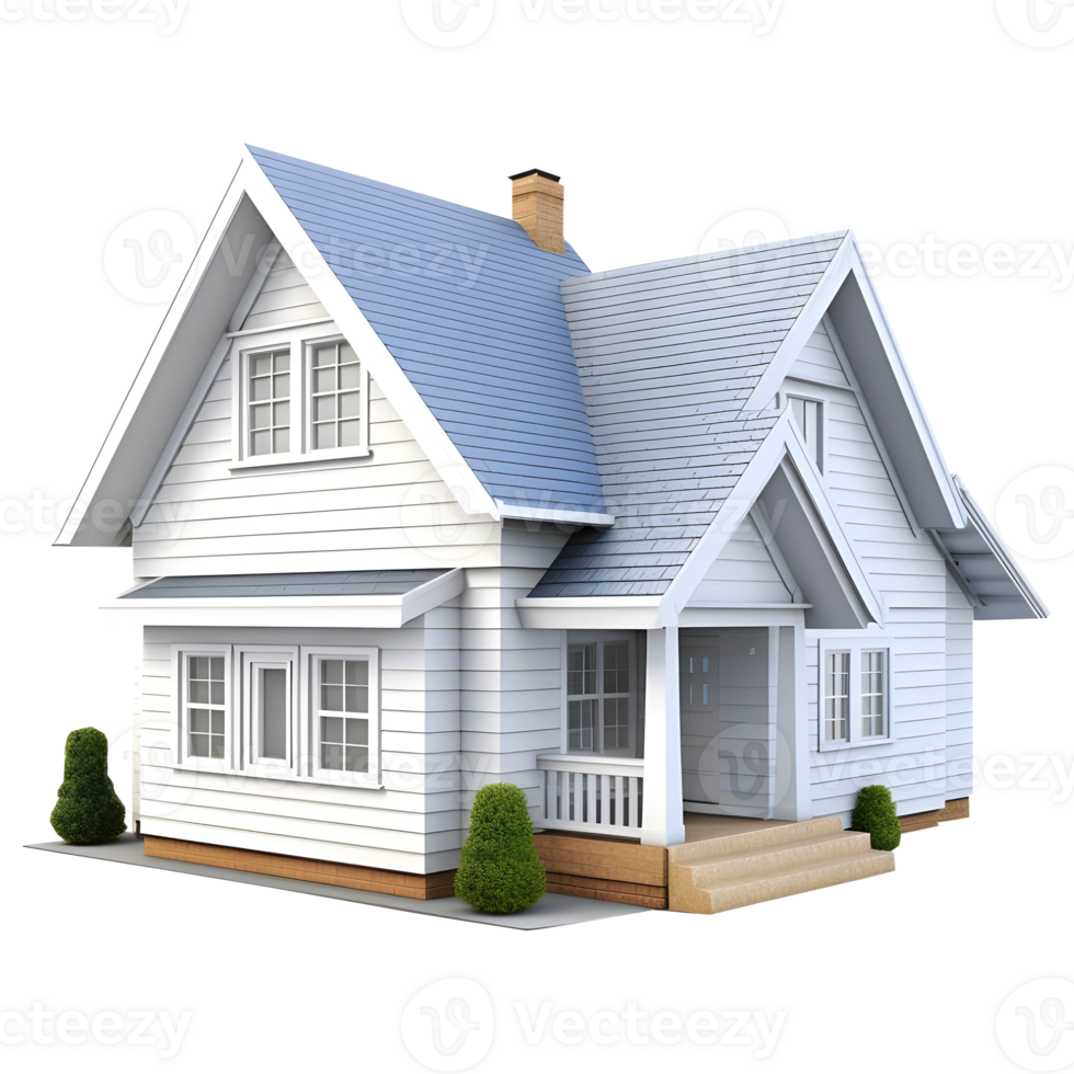 AI generated 3D Rendering of a Real Estate House on Transparent Background - Ai Generated png