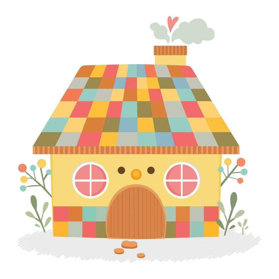vector illustration of Cute house cartoon style