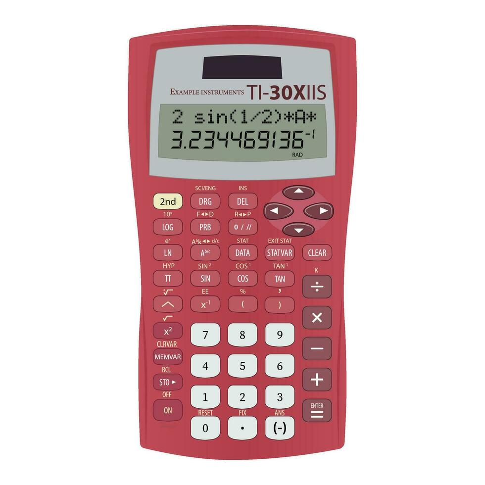 científico calculadora, bolsillo calculadoras para finanzas, negocio, ciencia, matemáticas, y educación, digital teclado matemáticas aislado dispositivo vector ilustración.