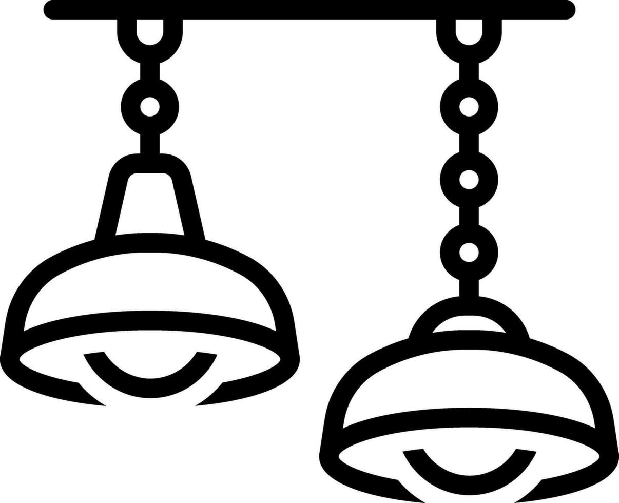 Black line icon for lamps vector