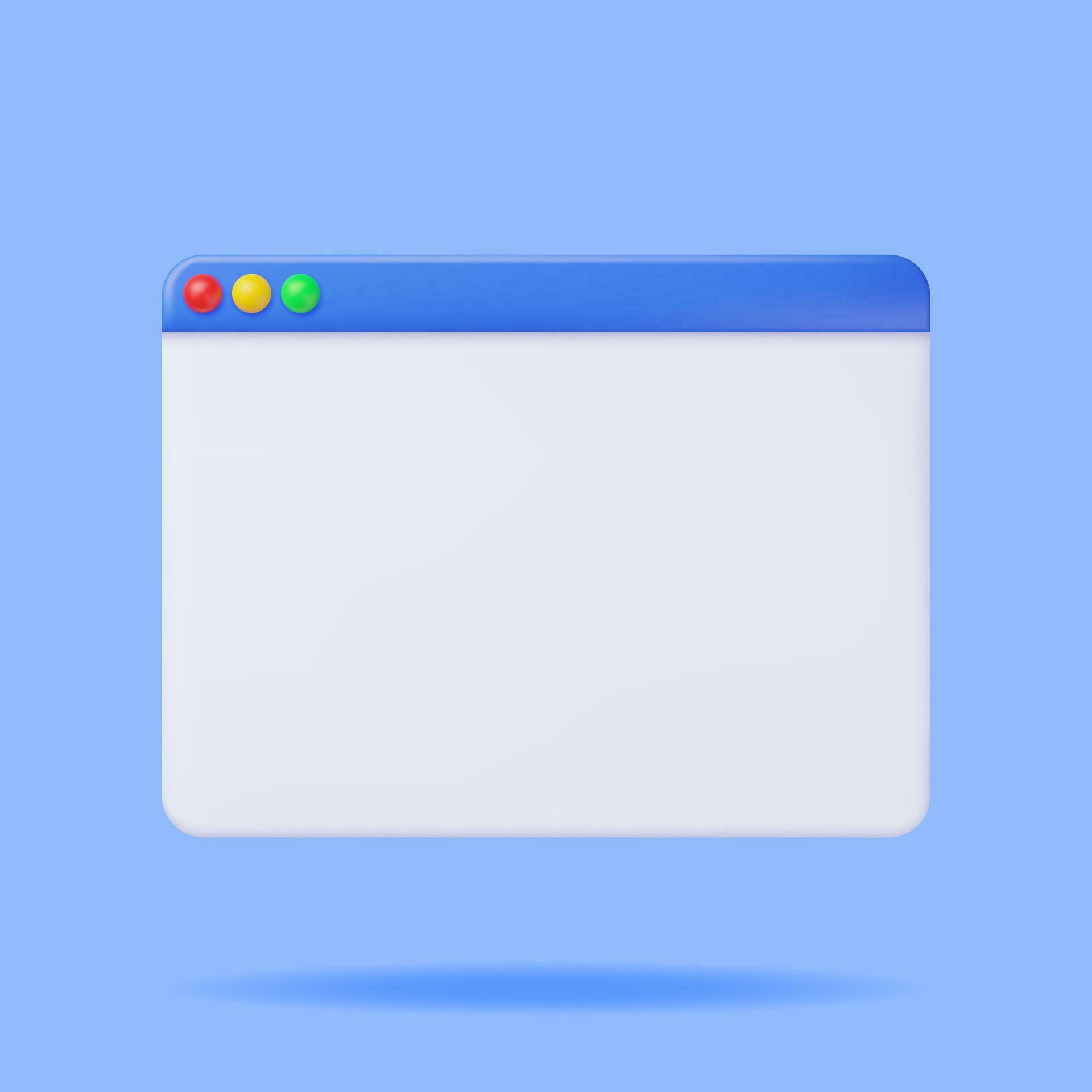 3D Browser Window Isolated. Render Operating System User Interface, GUI ...