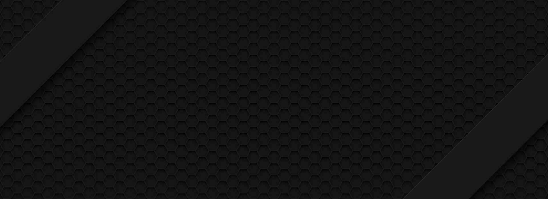 black hexagon material modern background vector