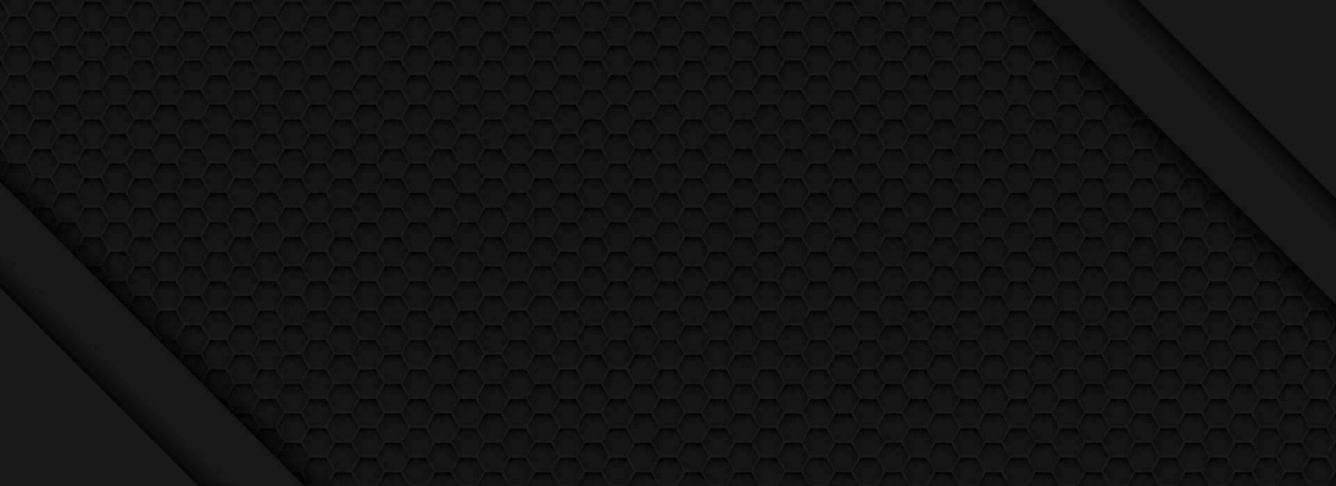 black hexagon material modern background vector