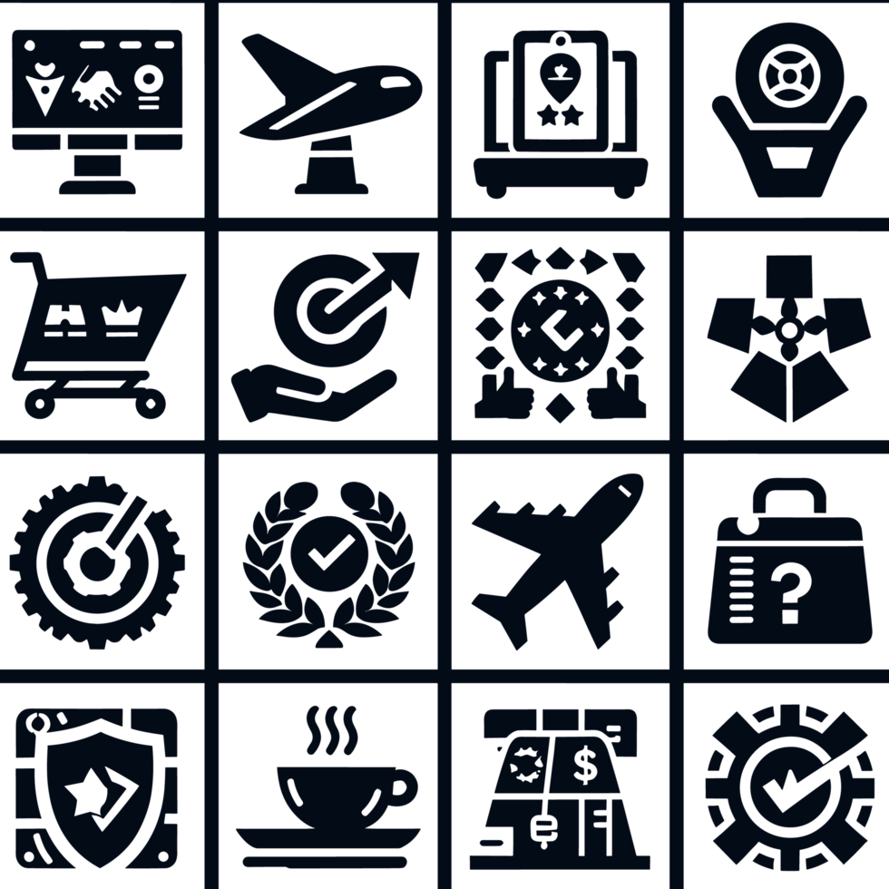 AI generated High Quality Best Icon Set Silhouette PNG File