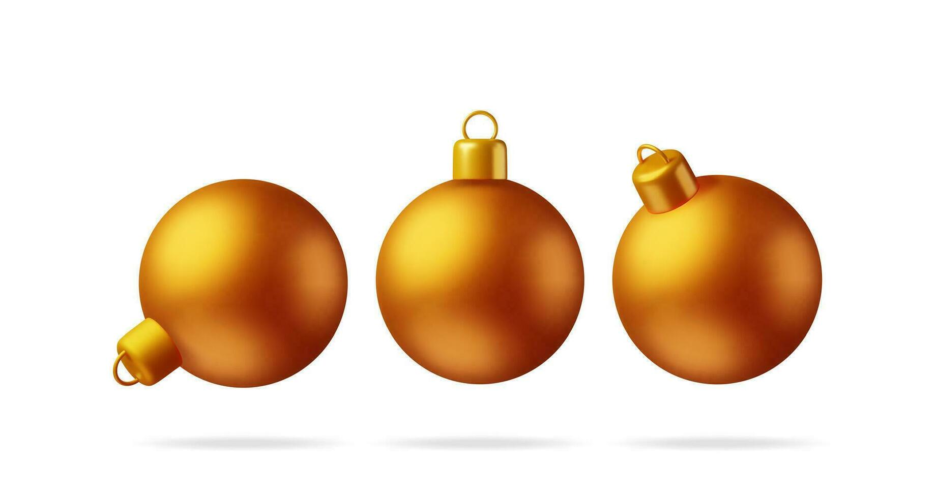 3D Gold Christmas Ball with Golden Clamp Isolated. Render Glass Christmas Tree Toy. Happy New Year Decoration. Merry Christmas Holiday. New Year and Xmas Celebration. Realistic Vector Illustration