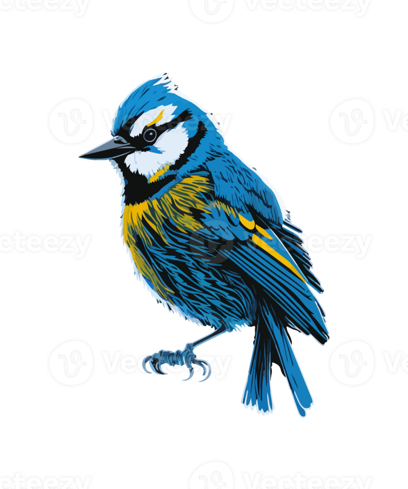 Blue tit bird graphic illustration png