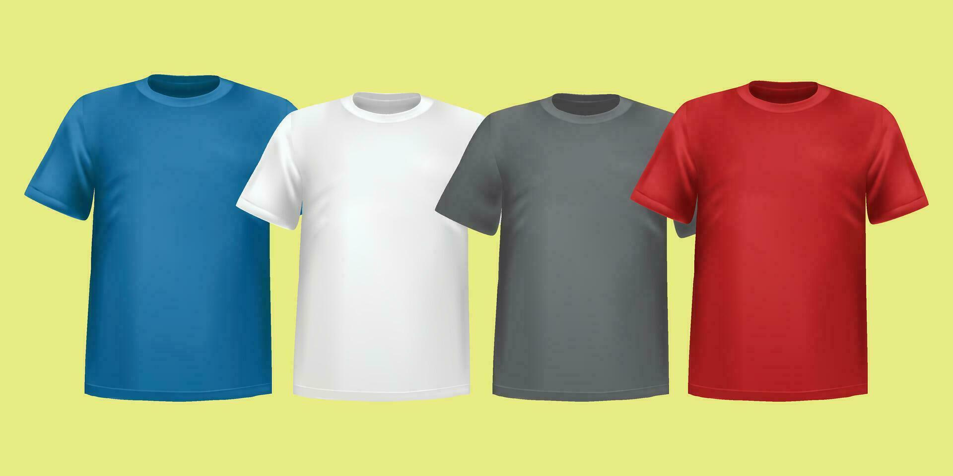 Men's colorful plain t-shirts. Design template. Vector. vector