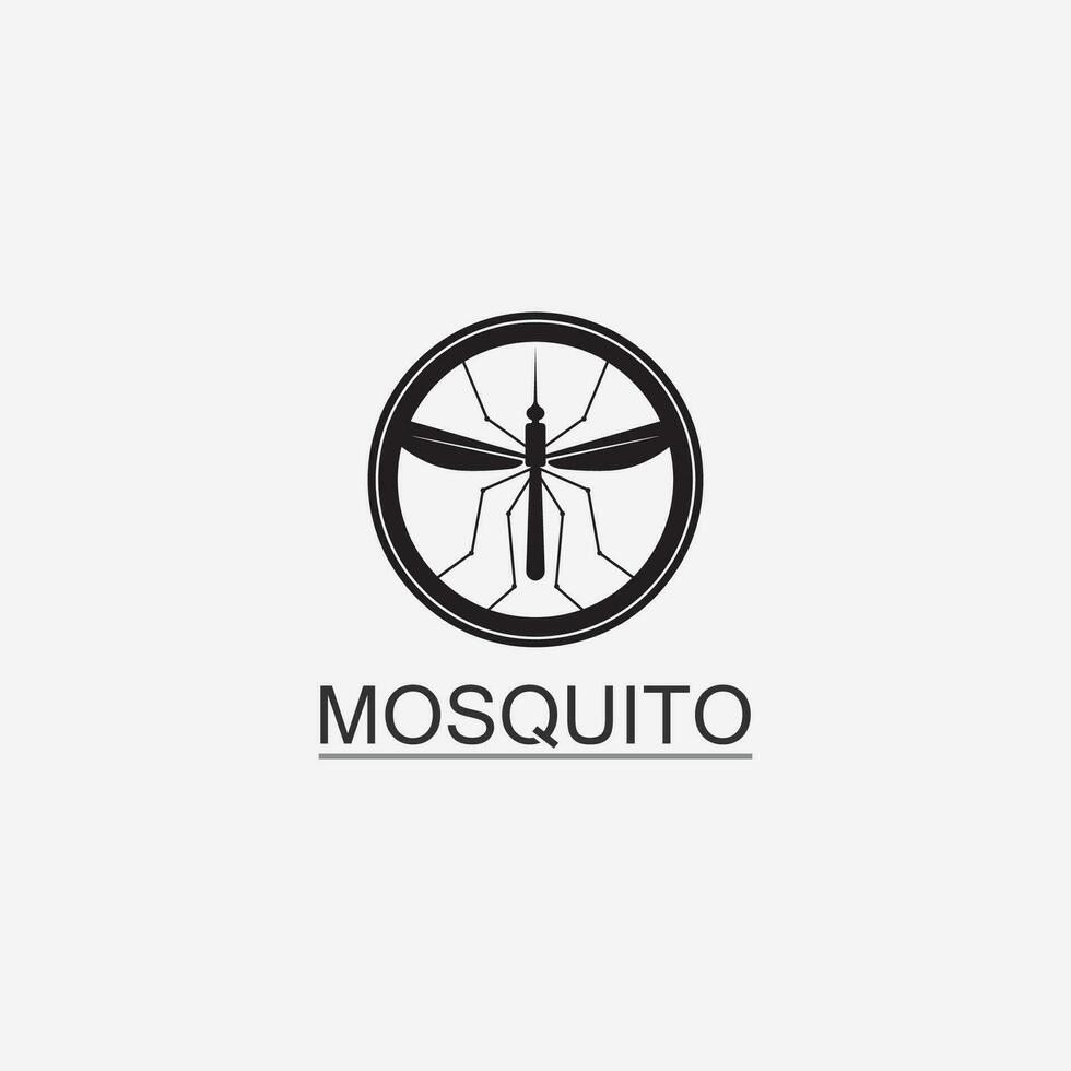 mosquito icono y insecto logo animal ilustración diseño gráfico vector