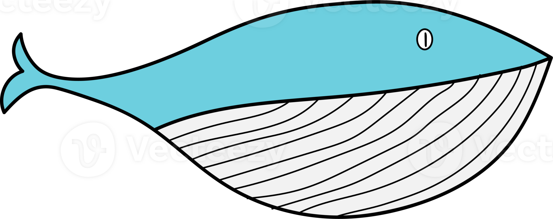 linda ballena dibujos animados ilustración en transparente antecedentes. png