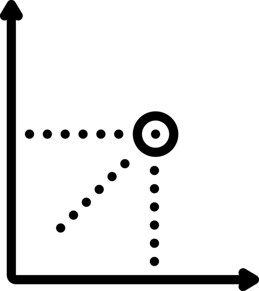 Black line icon for point vector