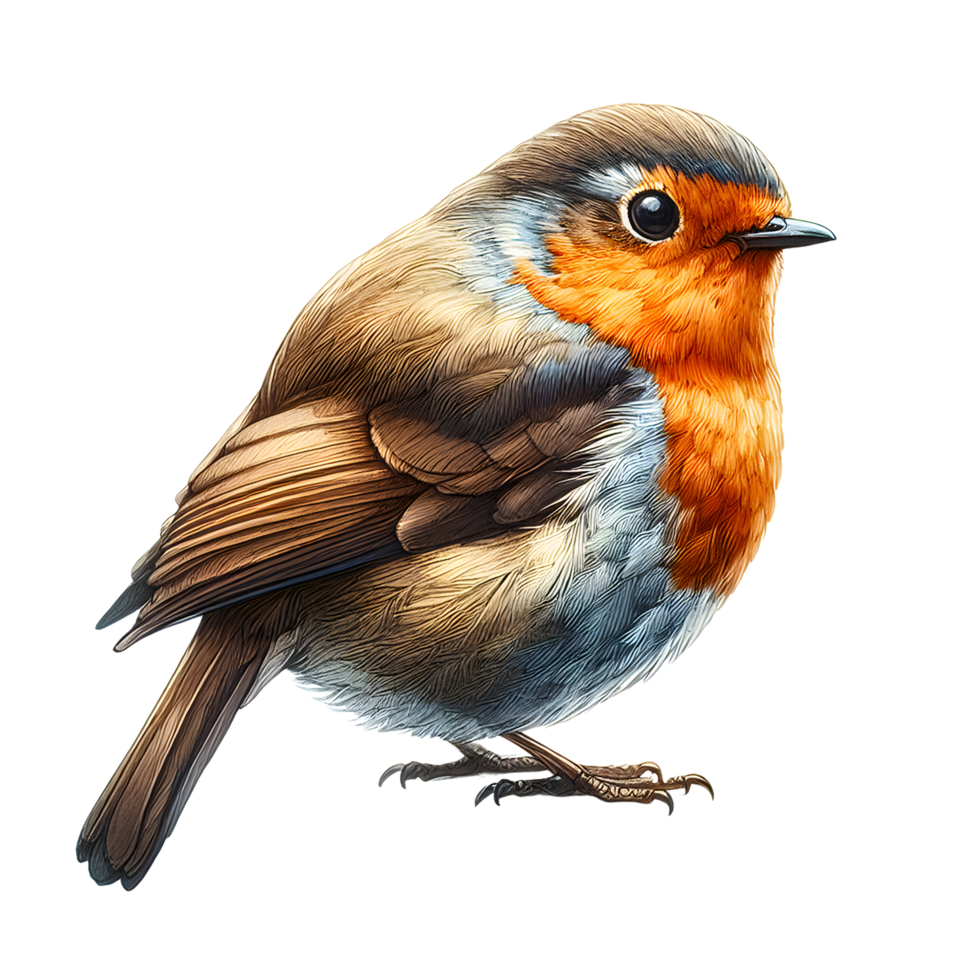 AI generated A stunning realistic Robin bird on a transparent background png