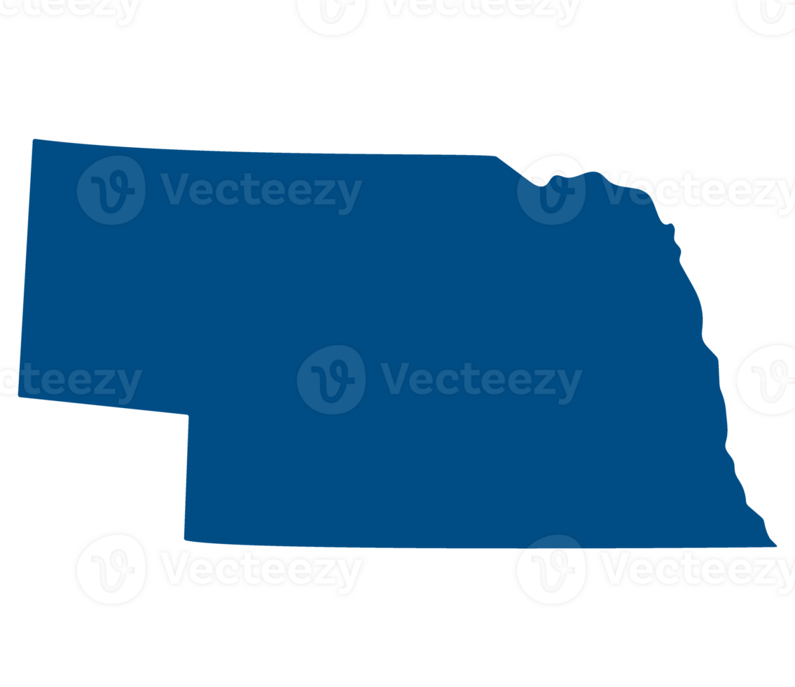 Nebraska state map. Map of the U.S. state of Nebraska. png