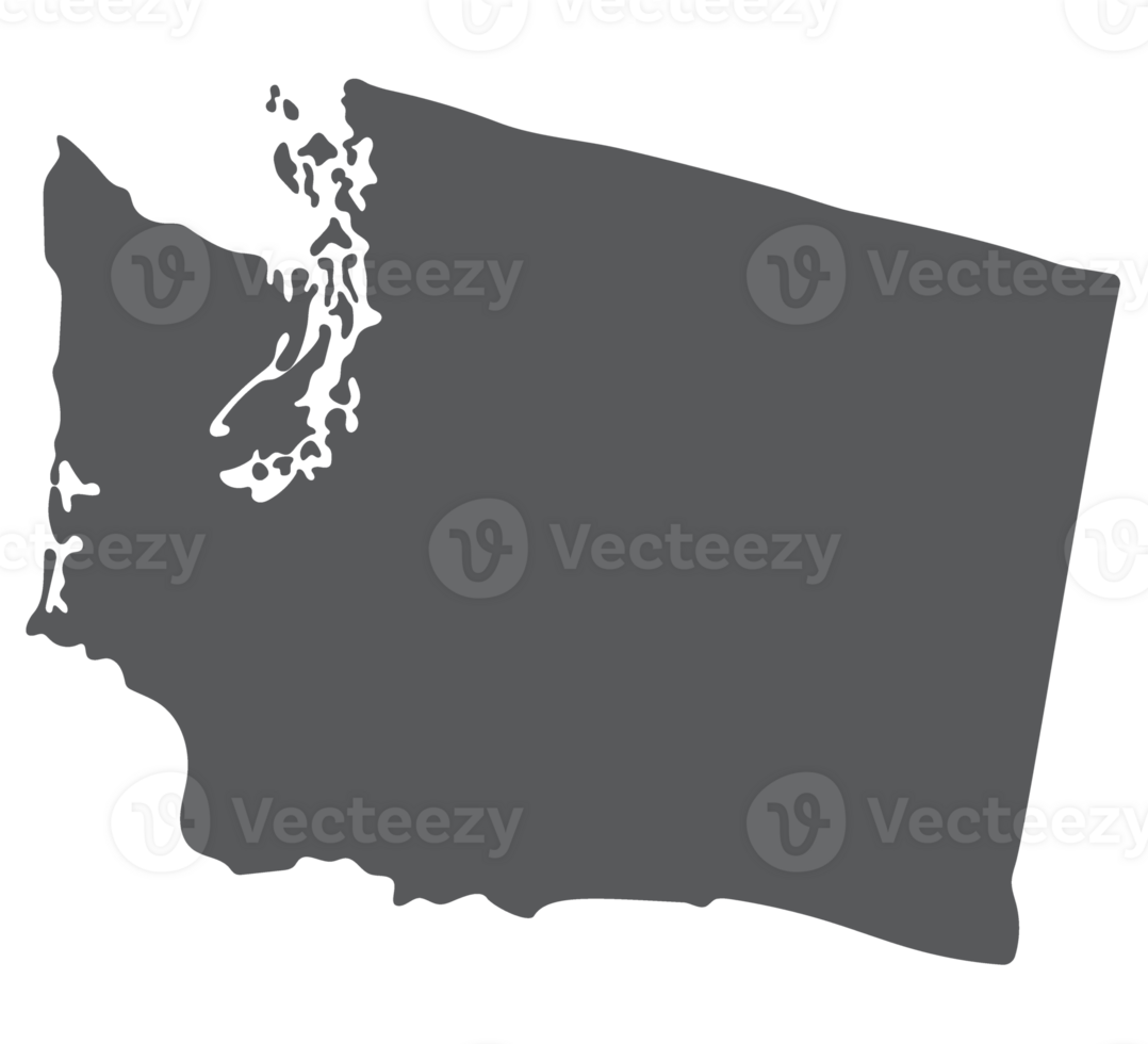 Washington state map. Map of the U.S. state of Washington. png