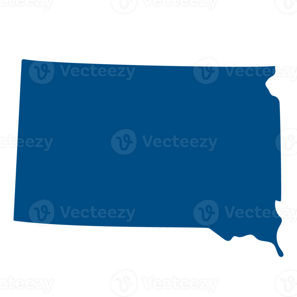 South Dakota state map. Map of the U.S. state of South Dakota. png