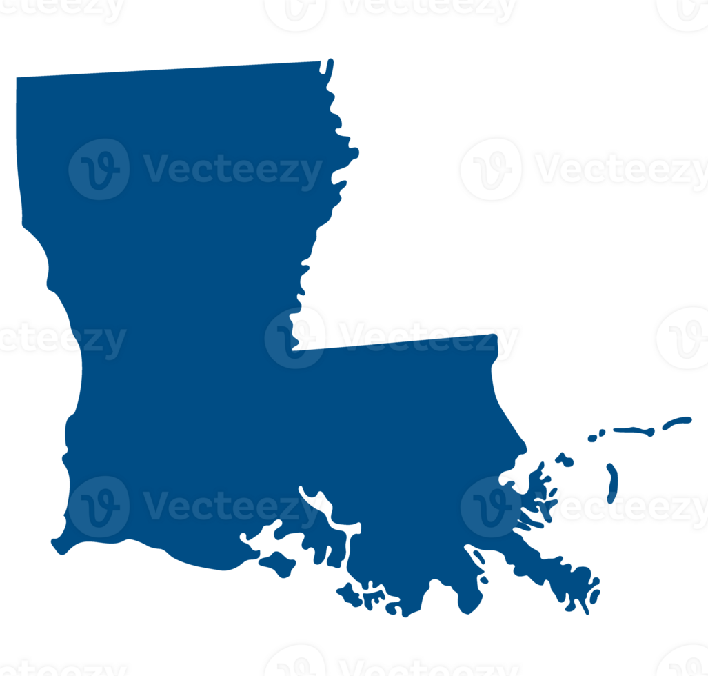 Louisiana state map. Map of the U.S. state of Louisiana. png