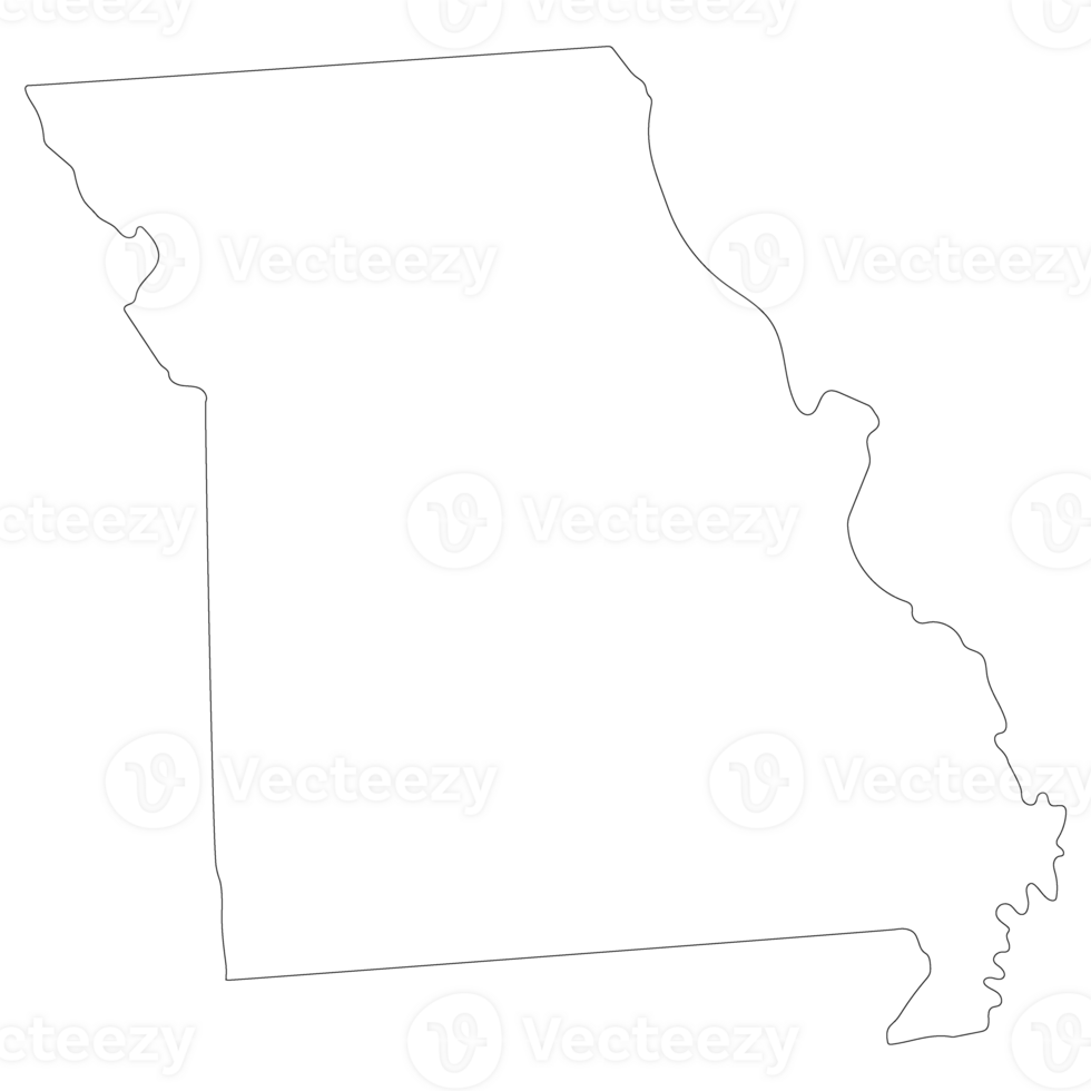Missouri state map. Map of the U.S. state of Missouri. png