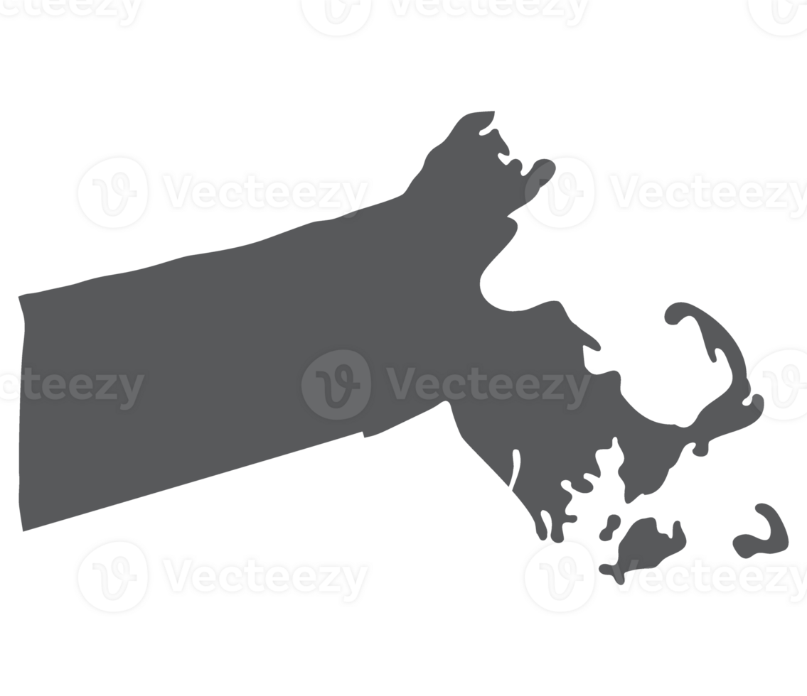 Massachusetts state map. Map of the U.S. state of Massachusetts. png