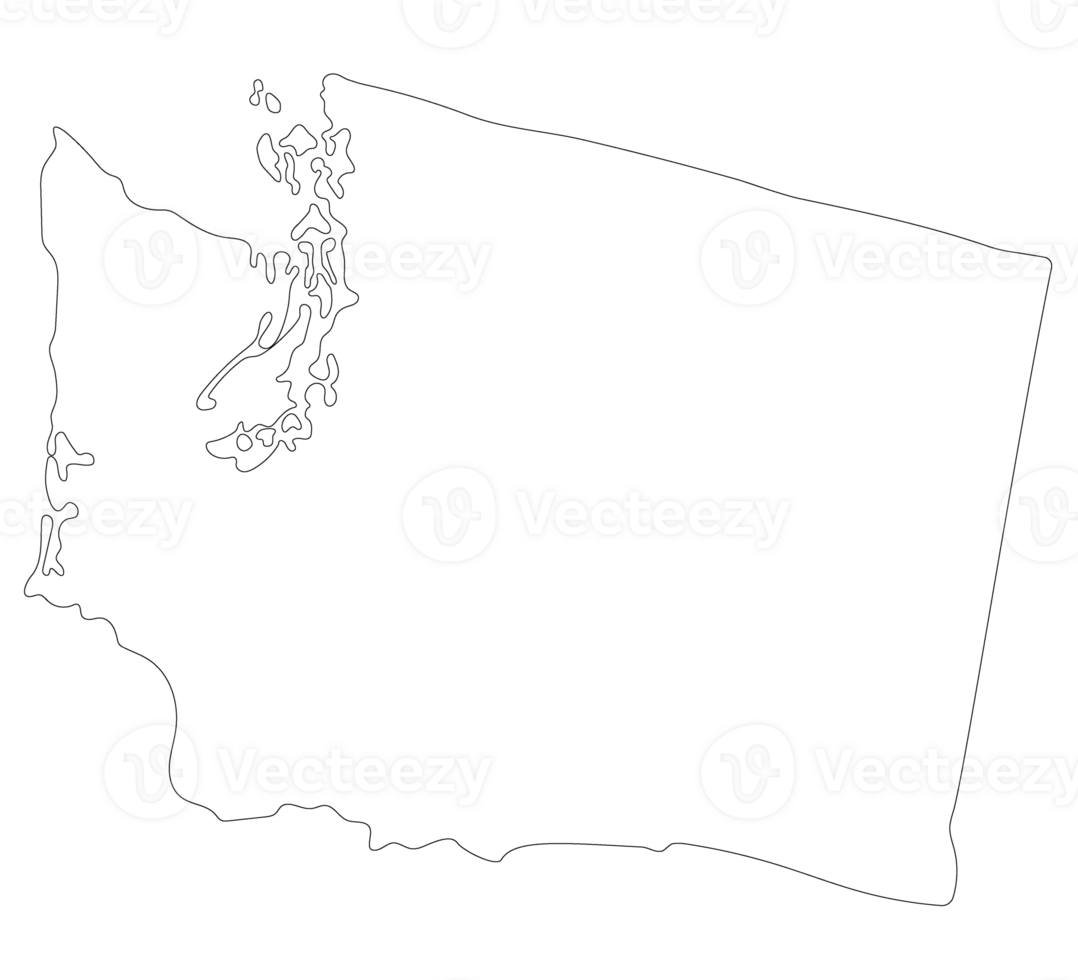 Washington state map. Map of the U.S. state of Washington. png