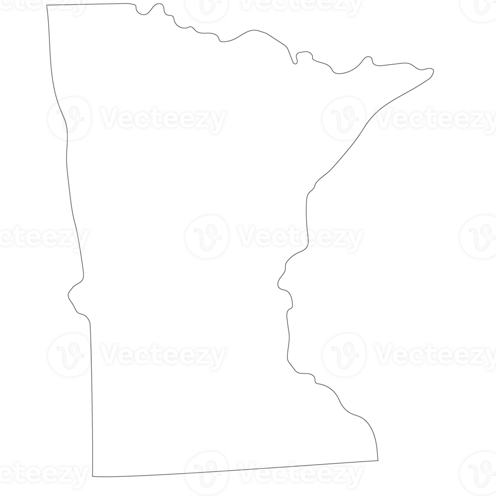 Minnesota state map. Map of the U.S. state of Minnesota. png
